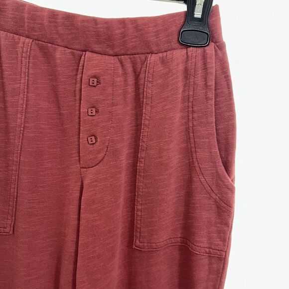 Free People S Babe I'm Yours Slim Fit Knit Cotton Flares Dried Currant Wine - Picture 9 of 13